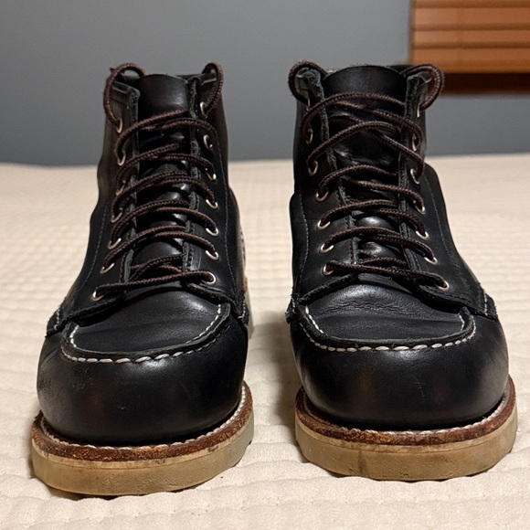 Red Wing Shoes 6-inch Classic Moc Black Lace Up Leather Boots - Picture 2 of 11